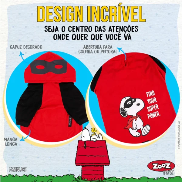 Camiseta Manga Longa Snoopy Hero Vermelha - Imagem 6